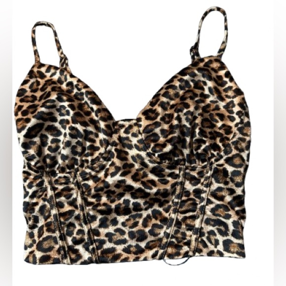 Thirty Thirty Leopard Print Cropped Cami in Brown